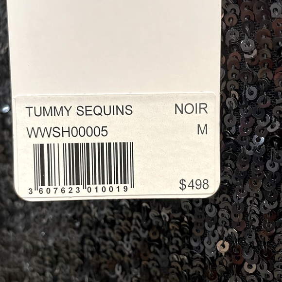 ZADIG & VOLTAIRE Black Beaded Sequins Long Sleeve Bell Wrist Nwt Size M - Picture 7 of 12